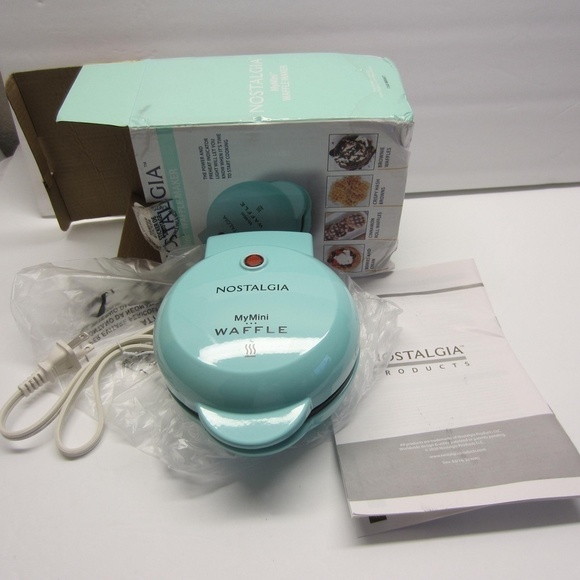 Nostalgia MyMini Personal Electric Waffle Maker, MWF5TL Teal Blue - Picture 14 of 15